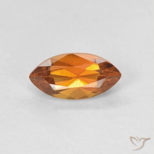 0.66ct Natürlicher tieforange Citrin, Marquise, VVS-VS