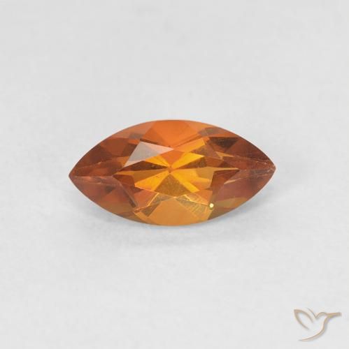 0.56ct Natürlicher tieforange Citrin, Marquise, VVS-VS