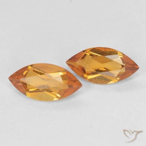 0.98ctw Natürlicher Mittelorange Citrin, Marquise, VVS