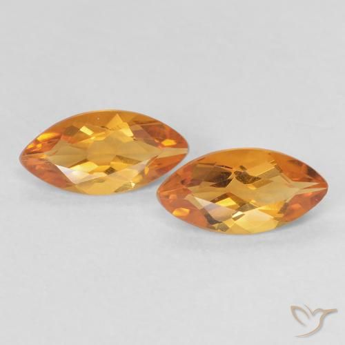 0.92ctw Natürlicher Mittelorange Citrin, Marquise, VVS