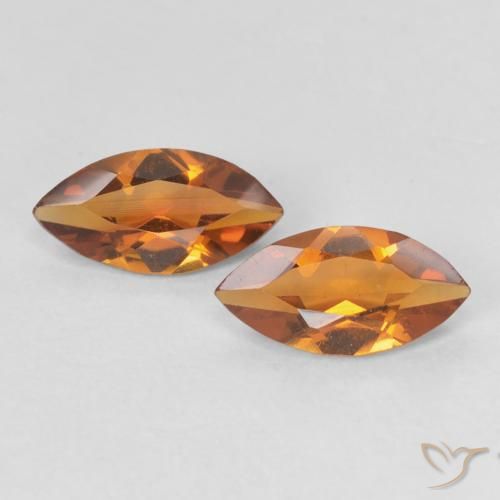 1.00ctw Natürlicher Mittelorange Citrin, Marquise, VVS-VS