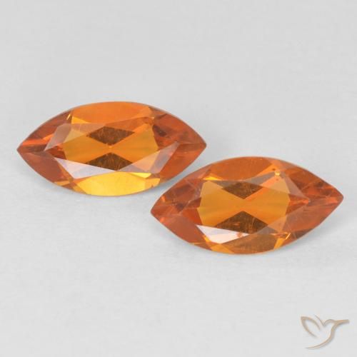0.87ctw Natürlicher Gelblich-orange Citrin, Marquise, VVS-VS