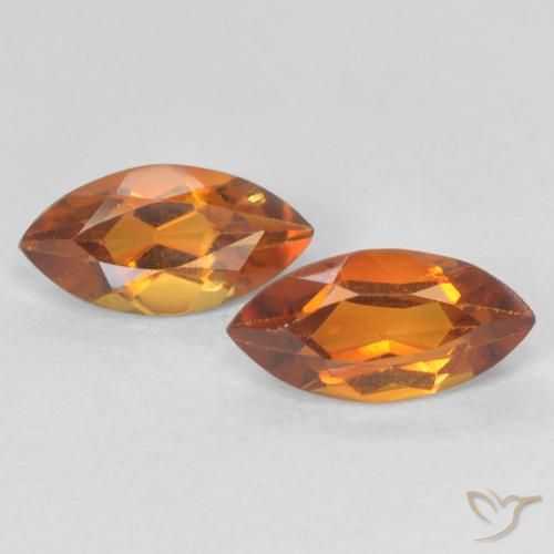 1.05ctw Natürlicher tieforange Citrin, Marquise, VS