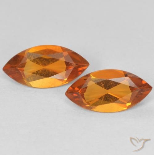 0.86ctw Natürlicher Gelblich-orange Citrin, Marquise, VS