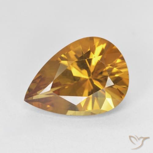 4.25ct Natürlicher gold-braun Citrin, Birnenform, VVS