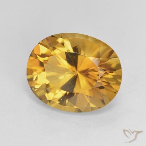 9,17 ctw natürlicher gold-orange Citrin, Oval, VVS