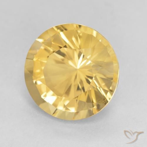 9,17 ctw natürlicher Mittleres Gold Citrin, Runden, VVS