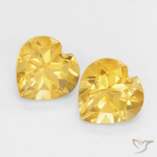0.90ctw Natürlicher Top-Gold Citrin, Herz, VVS