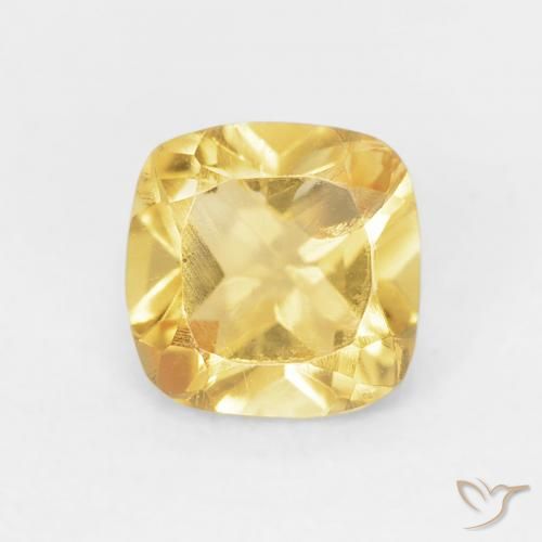 0.53ct Natürlicher Hell Gold Citrin, Kissen, VS