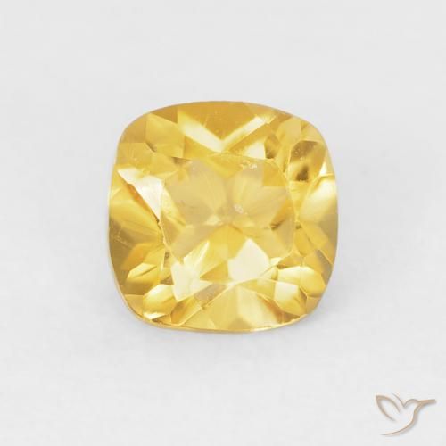 0.48ct Natürlicher gold-orange Citrin, Kissen, VS