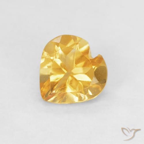 0.38ct Natürlicher Hellorange-Gold Citrin, Herz, VVS
