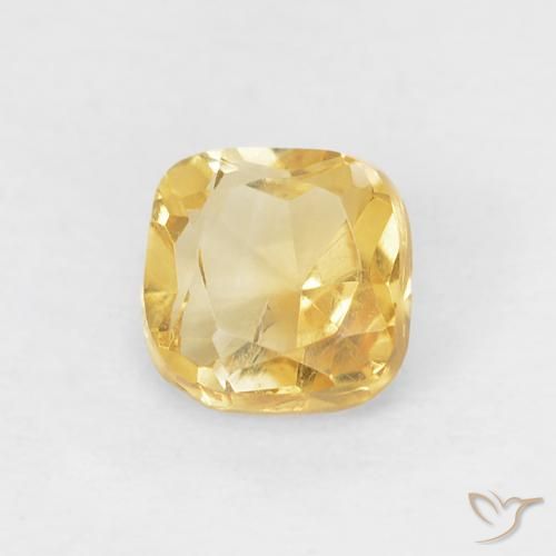 0.50ct Natürlicher Mittelgold Citrin, Kissen, VS