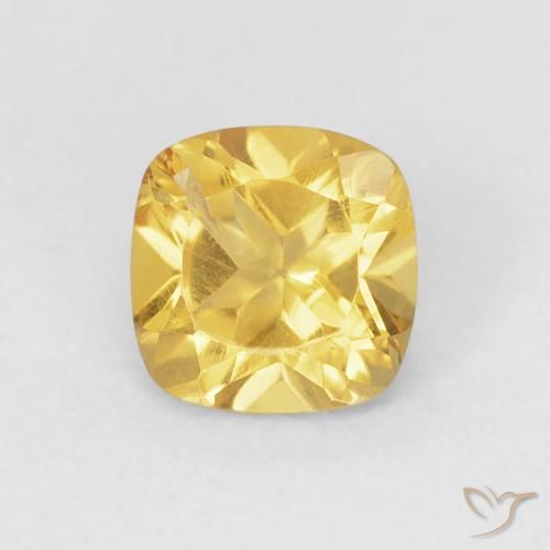 0.54ct Natürlicher Mittelgold Citrin, Kissen, VS