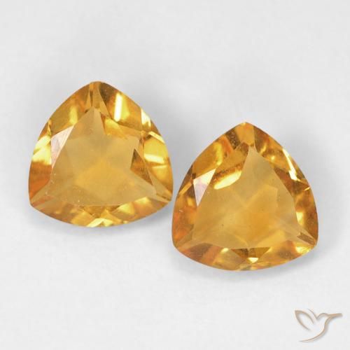 1.27ctw Natürlicher Medium Light-Golden Citrin, Trillion, VVS-VS