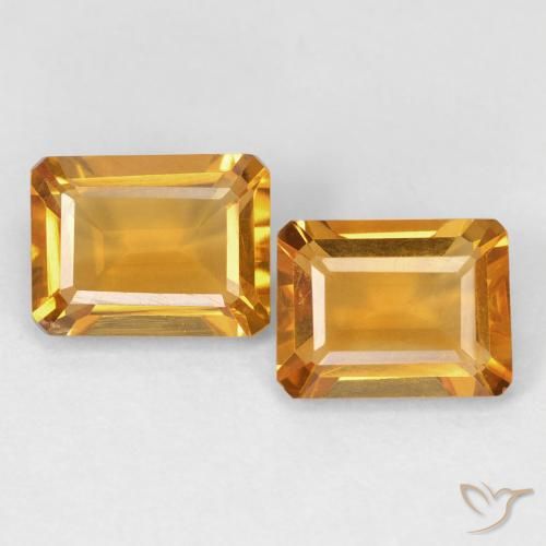 2.91ctw Natürlicher Tiefes Orange-Gold Citrin, Smaragdschliff, VVS-VS