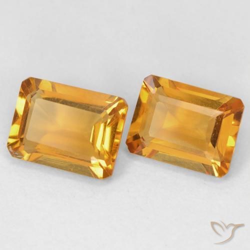 2.91 ct natürliche Tiefes Orange-Gold Citrin-Edelsteine, Oktagonschliff, VVS-VS