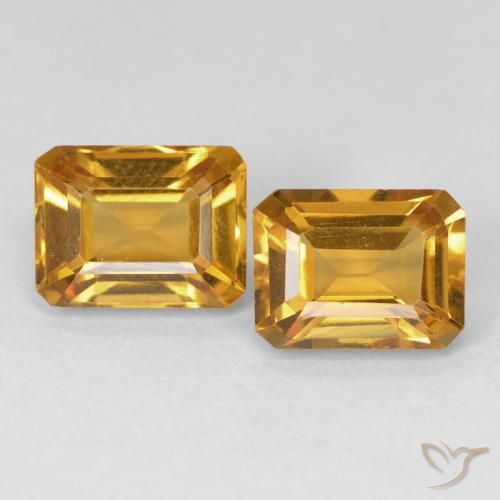 3.19ctw Natürlicher Medium Light-Golden Citrin, Smaragdschliff, VVS-VS