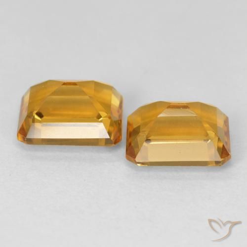 3.19 ct natürliche Medium Light-Golden Citrin-Edelsteine, Oktagonschliff, VVS-VS