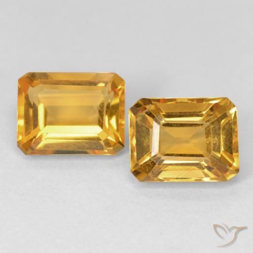 3.22ctw Natürlicher Golden Citrin, Smaragdschliff, VS
