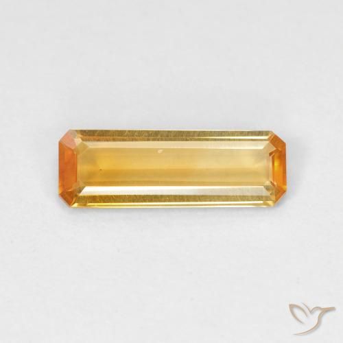 0.97ct Natürlicher Tiefes Orange-Gold Citrin, Smaragdschliff, VVS-VS