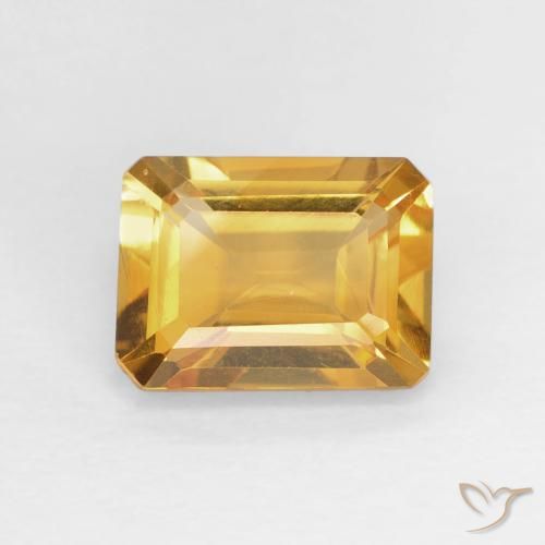 1.49ct Natürlicher Medium Light Orange-Gold Citrin, Smaragdschliff, VVS