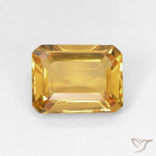1.53ct Natürlicher gold-orange Citrin, Smaragdschliff, VS