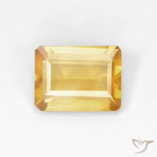0.90ct Natürlicher Mittleres Gold Citrin, Smaragdschliff, VS