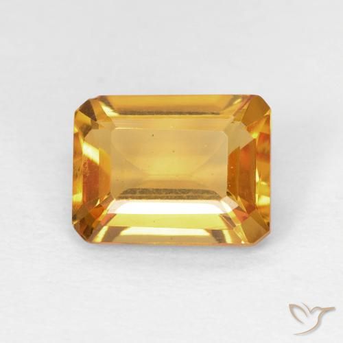 1.40ct Natürlicher Tiefes Orange-Gold Citrin, Smaragdschliff, VS
