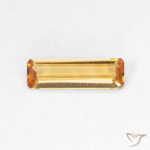 0.86ct Natürlicher Mittel Orange-Gold Citrin, Smaragdschliff, VVS-VS