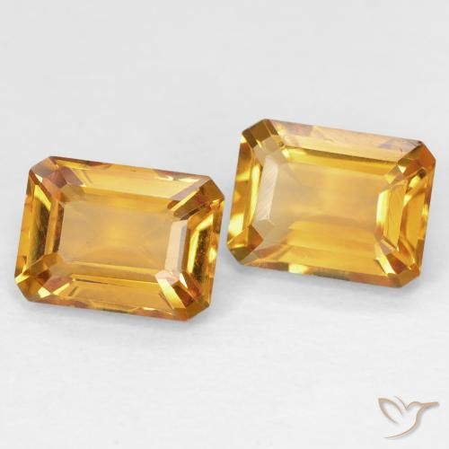 3.03 ct natürliche Orange-Gold Citrin-Edelsteine, Oktagonschliff, VVS