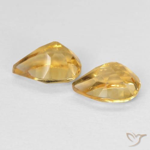 1.30 ct natürliche Golden Citrin-Edelsteine, Birnenform, VVS
