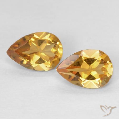1.24ctw Natürlicher Orange-Gold Citrin, Birnenform, VVS