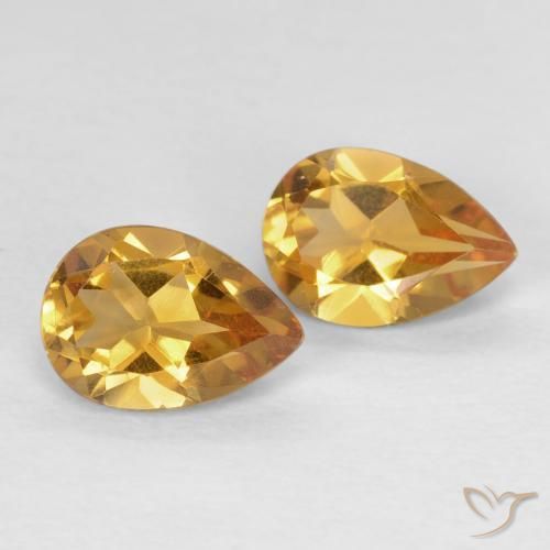 1.24 ct natürliche Orange-Gold Citrin-Edelsteine, Birnenform, VVS