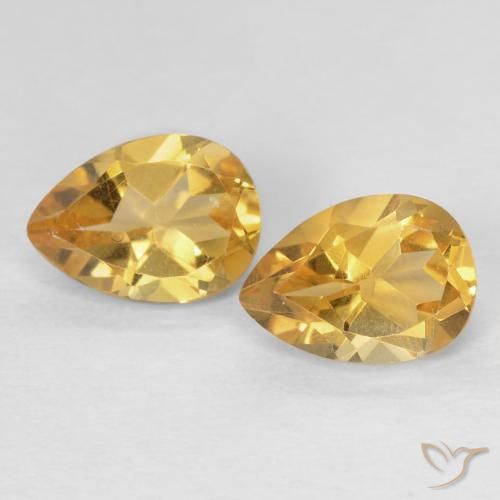 1.46ctw Natürlicher Golden Citrin, Birnenform, VVS-VS