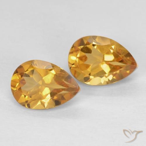 1.46 ct natürliche Orange-Gold Citrin-Edelsteine, Birnenform, VVS-VS
