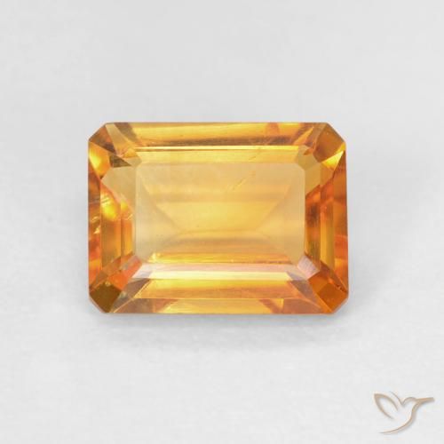 1.50ct Natürlicher Dunkelorange-Gold Citrin, Smaragdschliff, VVS-VS