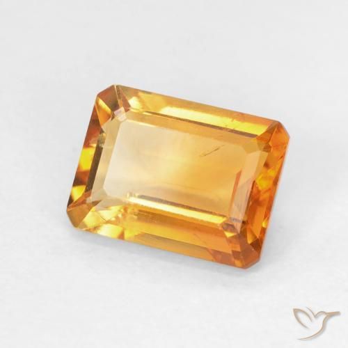 9,17 ctw natürlicher Dunkelorange-Gold Citrin, Oktagonschliff, VVS-VS