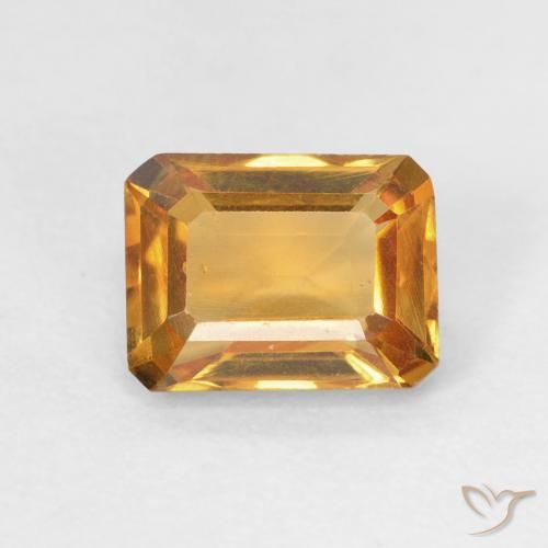 1.49ct Natürlicher Tiefes Orange-Gold Citrin, Smaragdschliff, VVS-VS