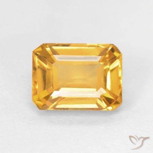 1.74ct Natürlicher gold-orange Citrin, Smaragdschliff, VVS-VS