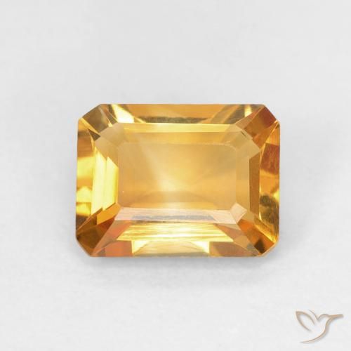 1.40ct Natürlicher Dunkelorange-Gold Citrin, Smaragdschliff, VVS