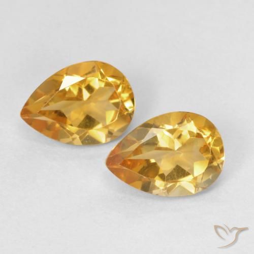 1.25ctw Natürlicher Orange-Gold Citrin, Birnenform, VVS