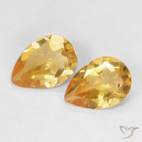 1.11ctw Natürlicher Orange-Gold Citrin, Birnenform, VVS