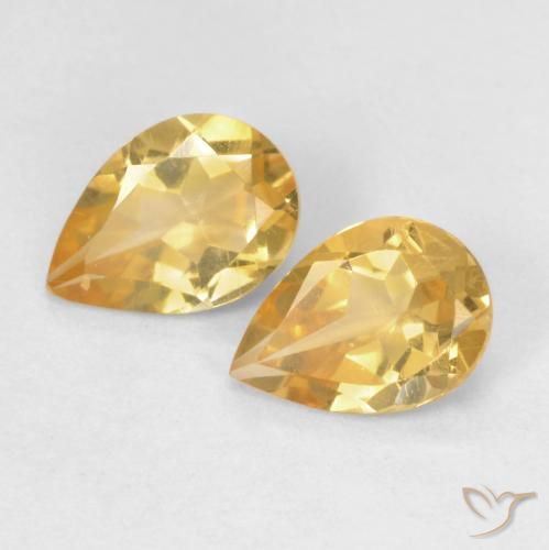 1.12ctw Natürlicher Hellorange-Gold Citrin, Birnenform, VVS