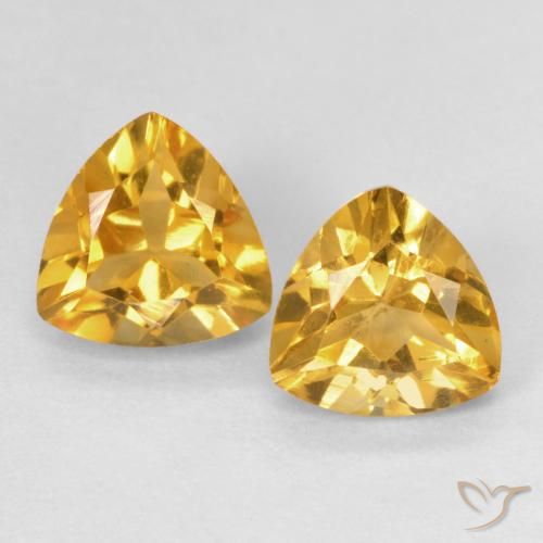 1.48ctw Natürlicher Orange-Gold Citrin, Trillion, VVS