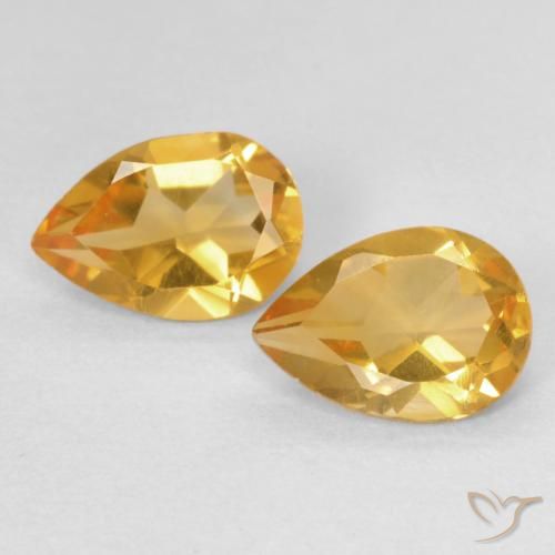 1.14ctw Natürlicher Orange-Gold Citrin, Birnenform, VVS