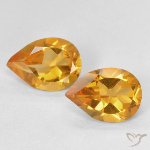 1.21ctw Natürlicher Mittelorange Citrin, Birnenform, VVS