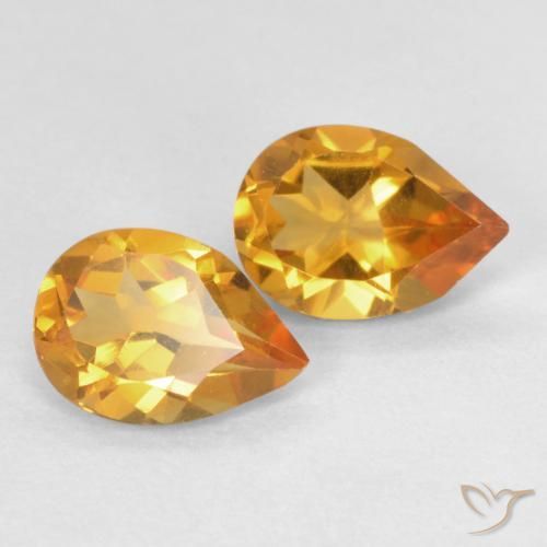 1.21 ct natürliche Mittelorange Citrin-Edelsteine, Birnenform, VVS
