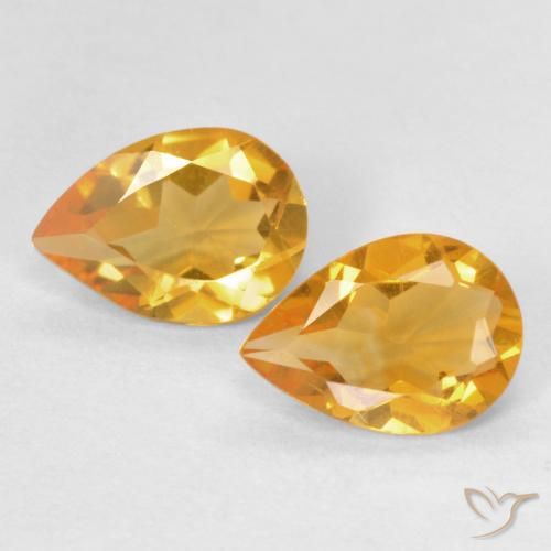 1.11ctw Natürlicher Orange-Gold Citrin, Birnenform, VVS
