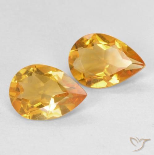 1.11 ct natürliche Orange-Gold Citrin-Edelsteine, Birnenform, VVS