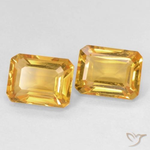 3.07 ct natürliche Medium Light Orange-Gold Citrin-Edelsteine, Oktagonschliff, VVS